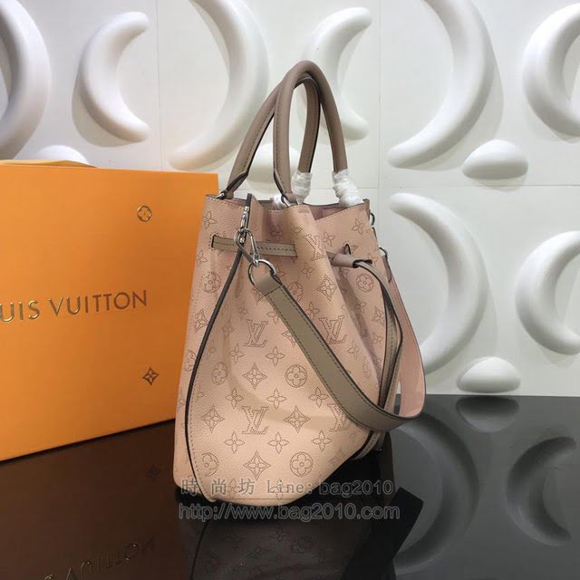 LV女包 路易威登多功能Girolata手袋 Mahina小牛皮 LV時尚水桶包 LV大號休閒手提包 手挎包  ydh2962